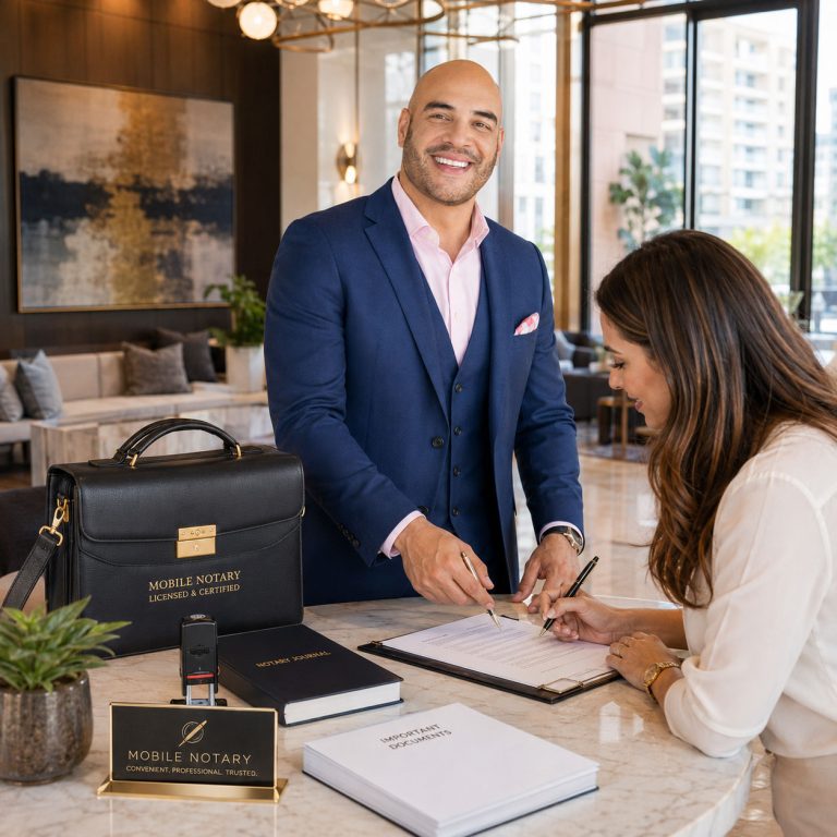 A seller's real estate closing package prepared for a mobile signing appointment